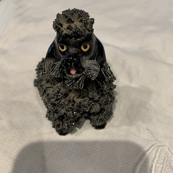 3 Poodle ornaments. Very old. Black handmade ceramic and heavy metal silver dog. - Picture 7 of 13